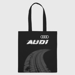 Шоппер 3D Audi Speed на темном фоне со следами шин: символ сверху