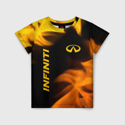 Детская футболка 3D Infiniti - gold gradient: надпись, символ