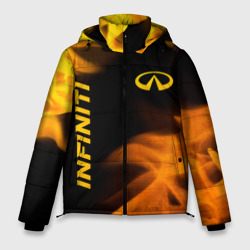 Мужская зимняя куртка 3D Infiniti - gold gradient: надпись, символ