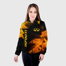 Женская куртка 3D Infiniti - gold gradient: надпись, символ - фото 2