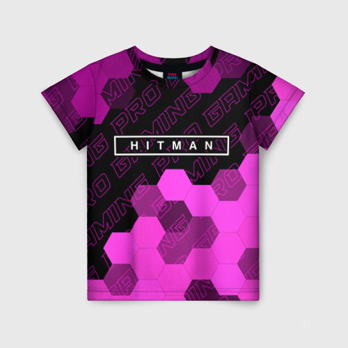 Детская футболка 3D Hitman pro gaming: символ сверху, цвет 3D печать