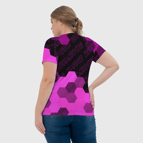 Женская футболка 3D с принтом Hitman pro gaming: символ сверху, вид сзади #2