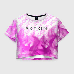 Женская футболка Crop-top 3D Skyrim pro gaming: символ сверху