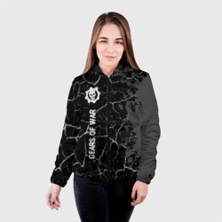 Женская куртка 3D Gears of War glitch на темном фоне: по-вертикали - фото 2