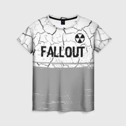 Женская футболка 3D Fallout glitch на светлом фоне: символ сверху