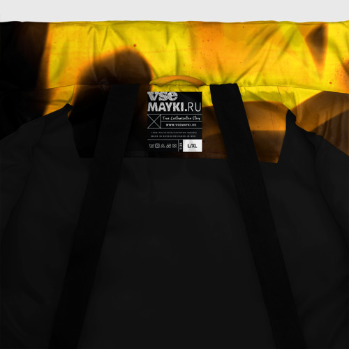 Мужская зимняя куртка 3D с принтом Doom - gold gradient: надпись, символ, фото #4