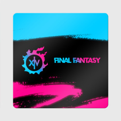 Магнит виниловый Квадрат Final Fantasy - neon gradient: надпись и символ