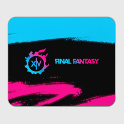 Прямоугольный коврик для мышки Final Fantasy - neon gradient: надпись и символ