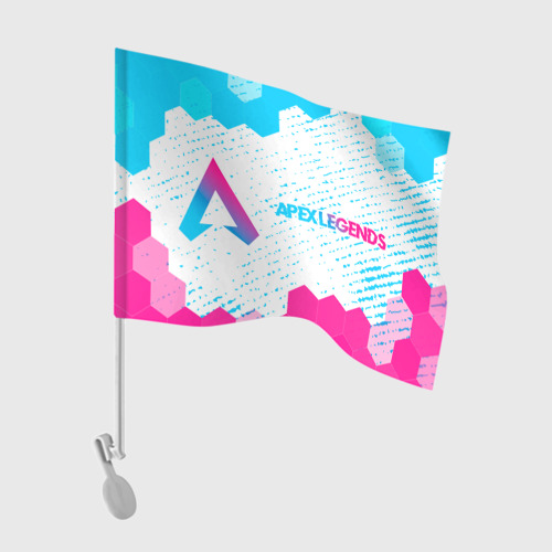 Флаг для автомобиля Apex Legends neon gradient style: надпись и символ
