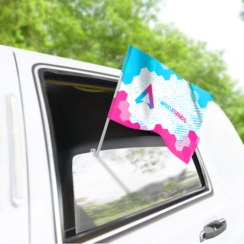 Флаг для автомобиля Apex Legends neon gradient style: надпись и символ - фото 3