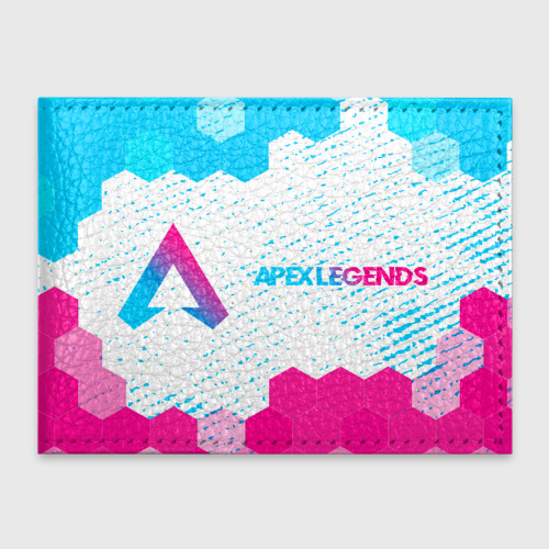 Обложка для студенческого билета Apex Legends neon gradient style: надпись и символ
