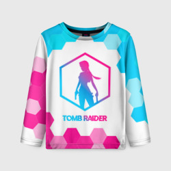 Детский лонгслив 3D Tomb Raider neon gradient style