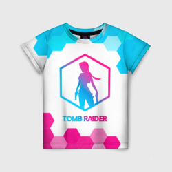 Детская футболка 3D Tomb Raider neon gradient style