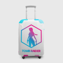 Чехол для чемодана 3D Tomb Raider neon gradient style
