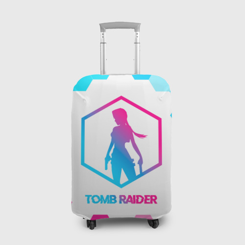 Чехол для чемодана 3D Tomb Raider neon gradient style, цвет 3D печать