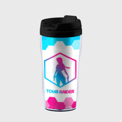 Термокружка-непроливайка Tomb Raider neon gradient style