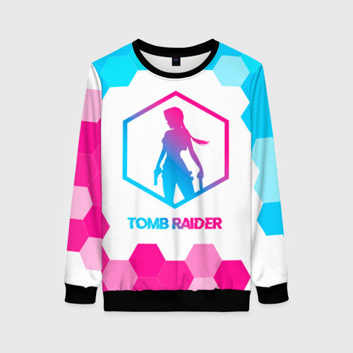 Женский свитшот 3D Tomb Raider neon gradient style, цвет 3D печать