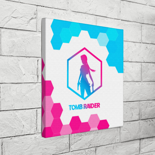 Холст квадратный Tomb Raider neon gradient style, цвет 3D печать - фото 3