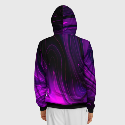 Мужская толстовка 3D на молнии с принтом Radiohead violet plasma, вид сзади #2
