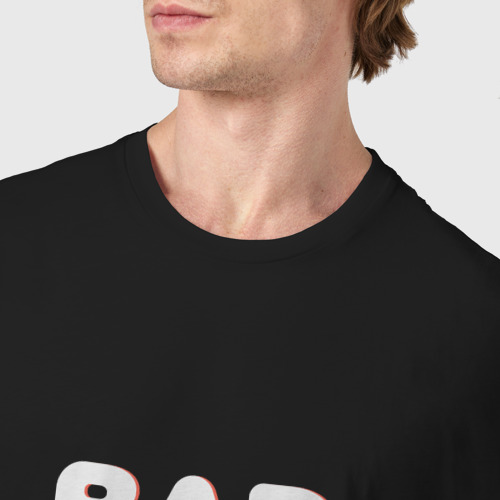 Мужская футболка хлопок Bad boy надпись плохой мальчик, цвет черный - фото 6