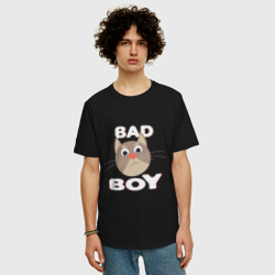 Мужская футболка хлопок Oversize Bad boy надпись плохой мальчик - фото 2