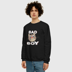 Мужской свитшот хлопок Bad boy надпись плохой мальчик - фото 2