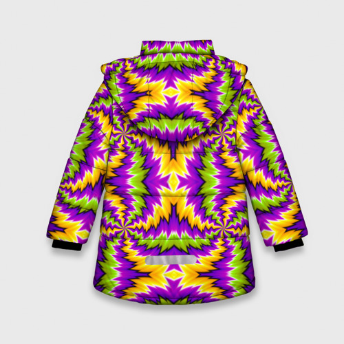 Зимняя куртка для девочек 3D Красочная иллюзия вращения, цвет черный - фото 2