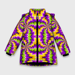 Зимняя куртка для девочек 3D Красочная иллюзия вращения