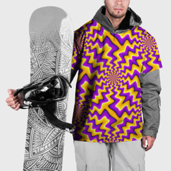 Накидка на куртку 3D Желто-фиолетовая иллюзия вращения