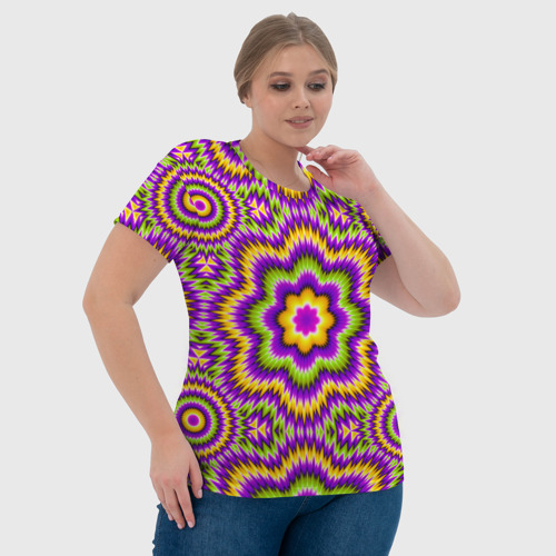 Женская футболка 3D Красочная иллюзия расширения, цвет 3D печать - фото 6