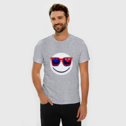 Мужская футболка хлопок Slim Смайлик в очках с сердечками - фото 2