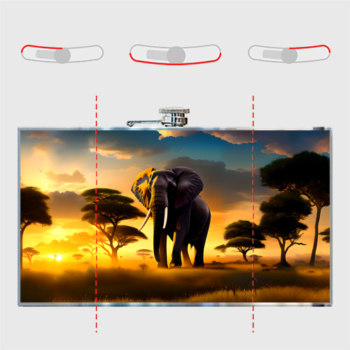 Фляга Слон и рассвет в саванне - фото 5