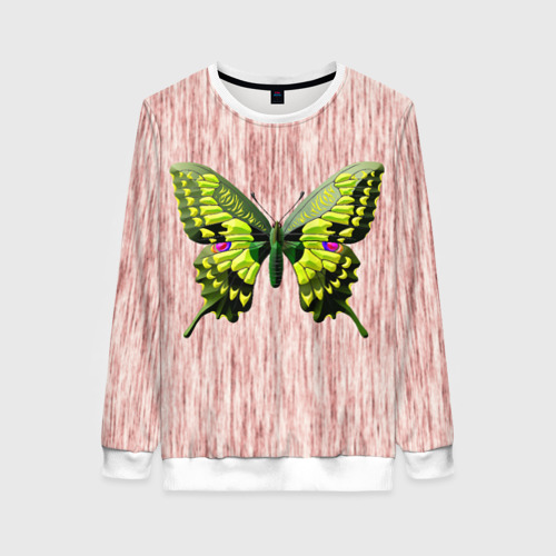 Женский свитшот 3D Бабочка махаон на абстрактном фоне, цвет 3D печать