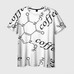 Мужская футболка 3D Структурная формула кофе