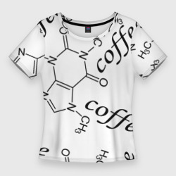 Женская футболка 3D Slim Структурная формула кофе