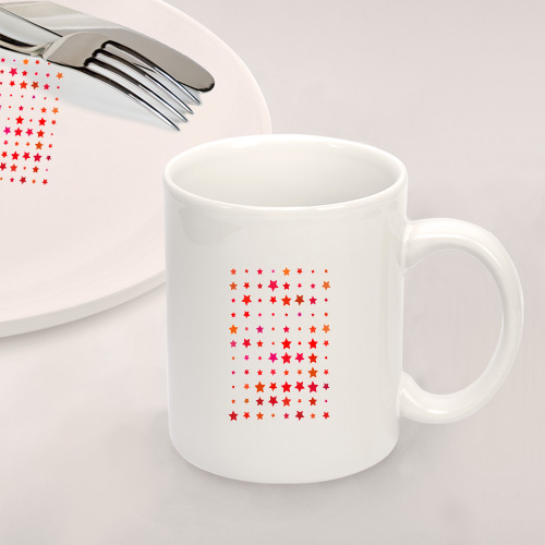 Набор: тарелка + кружка Красный звездопад - фото 2
