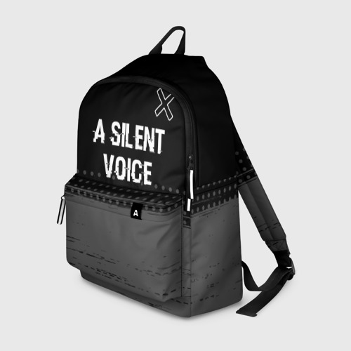 Рюкзак 3D с принтом A Silent Voice glitch на темном фоне: символ сверху, вид спереди #2