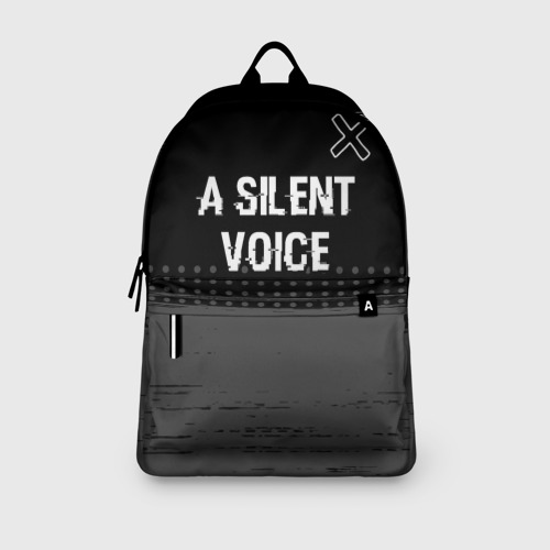 Рюкзак 3D с принтом A Silent Voice glitch на темном фоне: символ сверху, вид сбоку #3