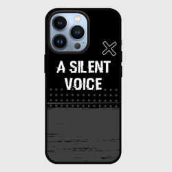 Чехол для iPhone 13 Pro A Silent Voice glitch на темном фоне: символ сверху