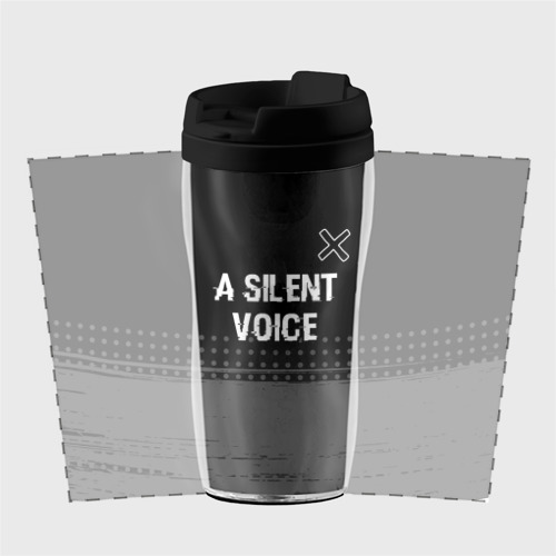 Термокружка-непроливайка A Silent Voice glitch на темном фоне: символ сверху - фото 2