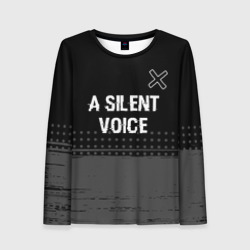 Женский лонгслив 3D A Silent Voice glitch на темном фоне: символ сверху