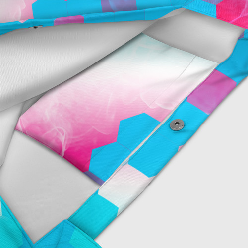 Пляжная сумка 3D Skoda neon gradient style: надпись и символ - фото 4
