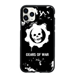 Чехол для iPhone 11 Pro Max матовый Gears of War glitch на темном фоне