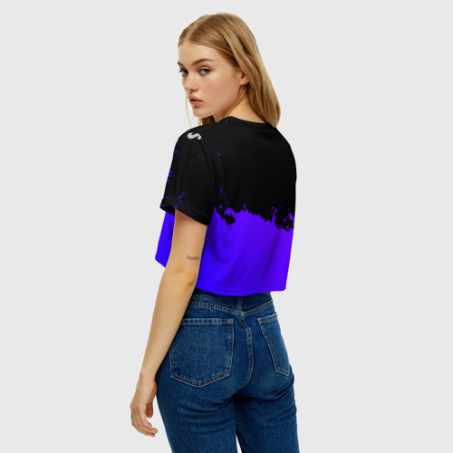 Женская футболка Crop-top 3D The Killers purple grunge, цвет 3D печать - фото 5