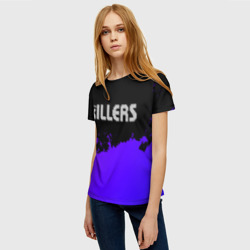 Женская футболка 3D The Killers purple grunge - фото 2