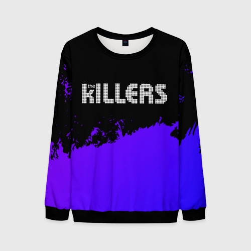 Мужской свитшот 3D The Killers purple grunge, цвет черный