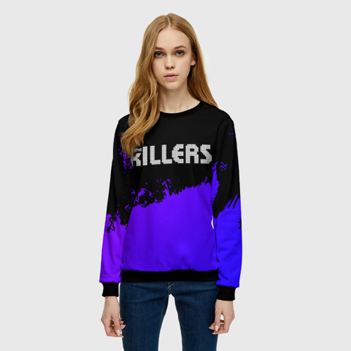 Женский свитшот 3D The Killers purple grunge, цвет 3D печать - фото 3