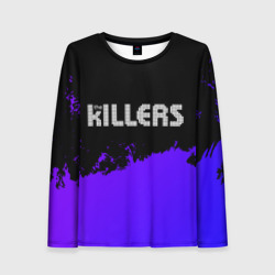 Женский лонгслив 3D The Killers purple grunge