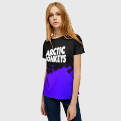 Женская футболка 3D Arctic Monkeys purple grunge - фото 2