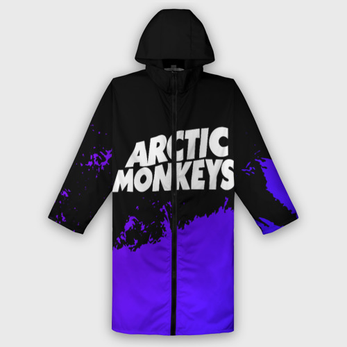 Женский дождевик 3D Arctic Monkeys purple grunge, цвет белый